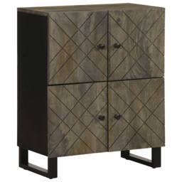 Berkfield Home Sideboard Black 60x33x75 cm Solid Wood Mango - Size: 60 x 33 x 75 cm - thumbnail 2