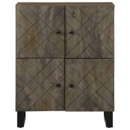 Berkfield Home Sideboard Black 60x33x75 cm Solid Wood Mango - Size: 60 x 33 x 75 cm - thumbnail 3