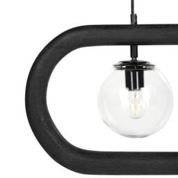 Wyld and Coco Handmade Mango Wood Pendant Lamp Boho-Industrial Black - thumbnail 6