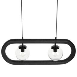 Wyld and Coco Handmade Mango Wood Pendant Lamp Boho-Industrial Black - thumbnail 5