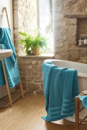 CHRISTY 'Antalya' 100% Turkish Cotton 2 Piece Luxury Bath Sheet Set in Blue - thumbnail 2