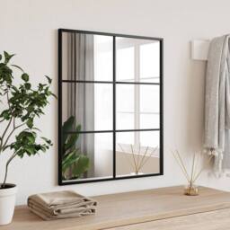 Berkfield Home Wall Mirror Black 50x60 cm Rectangle Iron - thumbnail 2