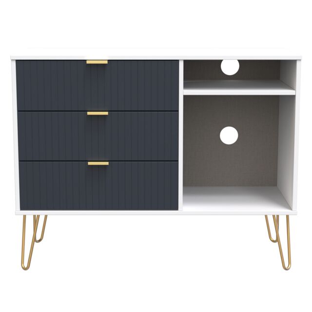 Ready Assembled 2 U Bexley 3 Drawer TV Unit (Ready Assembled) in Dark Blue - image 1