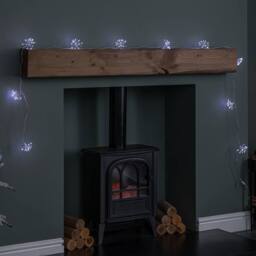 Samuel Alexander 2.7m Set of 10 Twinkling Starburst String Lights with 200 White LEDs - thumbnail 2