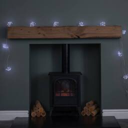 Samuel Alexander 2.7m Set of 10 Twinkling Starburst String Lights with 200 White LEDs - thumbnail 4