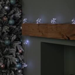 Samuel Alexander 2.7m Set of 10 Twinkling Starburst String Lights with 200 White LEDs - thumbnail 5