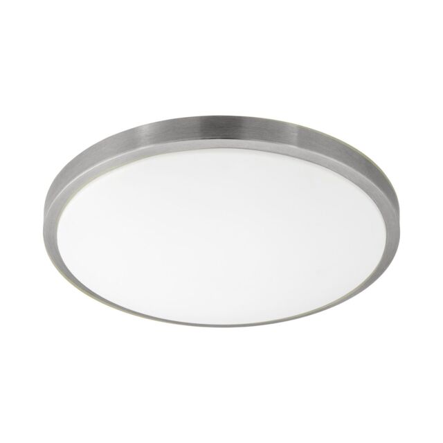Loops Wall Flush Ceiling Light White Shade White Satined Nickel Plastic Bulb LED 24W in Metallics - image 1
