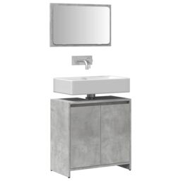 Berkfield Home 2 Piece Bathroom Furniture Set Concrete Grey Engineered Wood - thumbnail 1