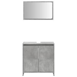 Berkfield Home 2 Piece Bathroom Furniture Set Concrete Grey Engineered Wood - thumbnail 4