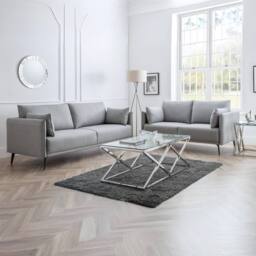 Cheshire Premium Stylish Platinum Rohe Armchair in Silver - thumbnail 3