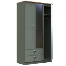 Ready Assembled 2 U Albert Triple Mirror Wardrobe with 2 Drawers (Ready Assembled) in Pale Green - thumbnail 6