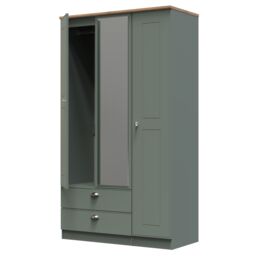 Ready Assembled 2 U Albert Triple Mirror Wardrobe with 2 Drawers (Ready Assembled) in Pale Green - thumbnail 5