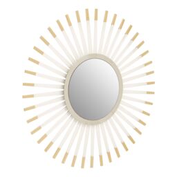 Orsina Retro Round Wall Mirror, Quirky Concave Glass Mirror with Gold-Tipped Acrylic Spokes, Stainless Steel Mirror in Clear - thumbnail 2