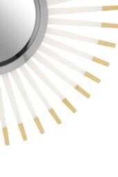 Orsina Retro Round Wall Mirror, Quirky Concave Glass Mirror with Gold-Tipped Acrylic Spokes, Stainless Steel Mirror in Clear - thumbnail 4