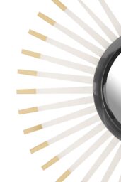Orsina Retro Round Wall Mirror, Quirky Concave Glass Mirror with Gold-Tipped Acrylic Spokes, Stainless Steel Mirror in Clear - thumbnail 3