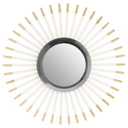 Orsina Retro Round Wall Mirror, Quirky Concave Glass Mirror with Gold-Tipped Acrylic Spokes, Stainless Steel Mirror in Clear - thumbnail 5