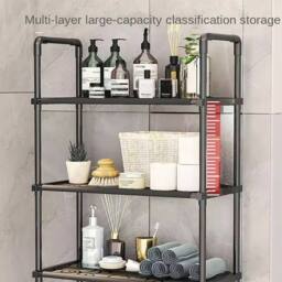 VOGREX 3-Tier Over-Toilet Storage Organizer for Bathroom UK in Black - thumbnail 3