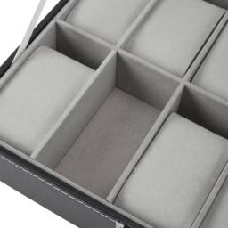 KORVIXA Watch Display 10 Grids Box Lockable Case Faux Leather Jewellry Storage in Black - Size: 900mm - thumbnail 4