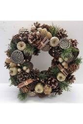 KDMD Golden Fruits Wreath 36cm Christmas Ornament in Gold - thumbnail 4