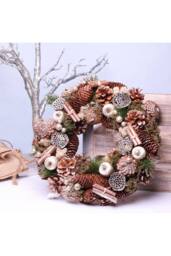 KDMD Golden Fruits Wreath 36cm Christmas Ornament in Gold - thumbnail 1