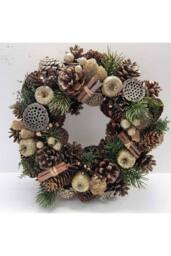 KDMD Golden Fruits Wreath 36cm Christmas Ornament in Gold - thumbnail 3