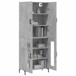 Berkfield Home Highboard Concrete Grey 69.5x34x180 cm Engineered Wood - thumbnail 3