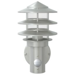 Berkfield Home Outdoor Wall Light with Sensor Silver Stainless Steel - thumbnail 4