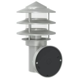 Berkfield Home Outdoor Wall Light with Sensor Silver Stainless Steel - thumbnail 6
