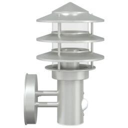 Berkfield Home Outdoor Wall Light with Sensor Silver Stainless Steel - thumbnail 5