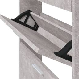 Berkfield Home Shoe Cabinet Concrete Grey 59x17x108 cm Engineered Wood - Size: 59 x 17 x 108 cm - thumbnail 8
