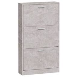 Berkfield Home Shoe Cabinet Concrete Grey 59x17x108 cm Engineered Wood - Size: 59 x 17 x 108 cm - thumbnail 5