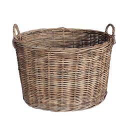 Dibor Traditional Natural Azara Oval Log Basket XXL H56 x L71 x W57cm - Size: Large - thumbnail 2