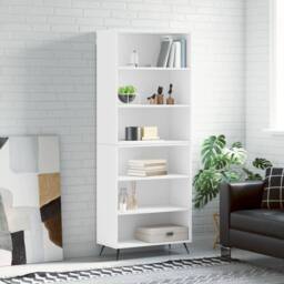 Berkfield Home Highboard White 69.5x32.5x180 cm Engineered Wood - thumbnail 2