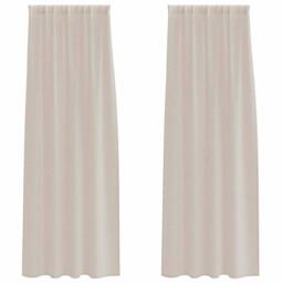 Berkfield Home Full Curtains with Curtains 2 pcs Sand 140 x 260 cm Polyester in Beige - thumbnail 3