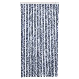 Berkfield Home Insect Curtain Blue, White & Silver 100x220 cm Chenille - thumbnail 3