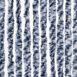 Berkfield Home Insect Curtain Blue, White & Silver 100x220 cm Chenille - thumbnail 6