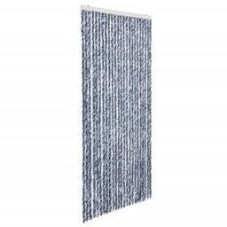 Berkfield Home Insect Curtain Blue, White & Silver 100x220 cm Chenille