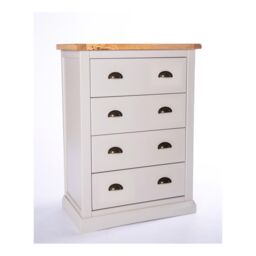 Cabinet Bits Loreo 4 Drawer Chest of Drawers Brass Cup Handle in Light Grey - thumbnail 2