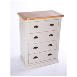 Cabinet Bits Loreo 4 Drawer Chest of Drawers Brass Cup Handle in Light Grey - thumbnail 3
