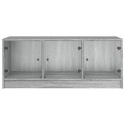 Berkfield Home Modern Coffee Table with Glass Doors Grey Sonoma 102x50x42 cm - Size: 102 x 50 x 42 cm - thumbnail 6