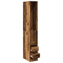 Berkfield Home Wardrobe Old Wood 30x50x200 cm Engineered Wood in Brown - Size: 30 x 50 x 200 cm - thumbnail 5