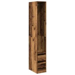 Berkfield Home Wardrobe Old Wood 30x50x200 cm Engineered Wood in Brown - Size: 30 x 50 x 200 cm - thumbnail 3