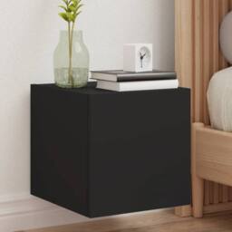 Berkfield Home TV Wall Cabinets with LED Lights 2 pcs Black 30.5x35x30 cm - thumbnail 2