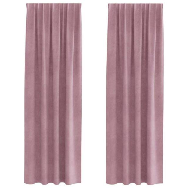 Berkfield Home Blackout Curtains with Top Tape 2 pcs Dark Pink Velvet - image 1