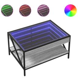 Berkfield Home Coffee Table with Infinity LED Grey Sonoma 70x50x38 cm - Size: 70 x 50 x 38 cm - thumbnail 1