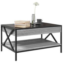 Berkfield Home Coffee Table with Infinity LED Grey Sonoma 70x50x38 cm - Size: 70 x 50 x 38 cm - thumbnail 5