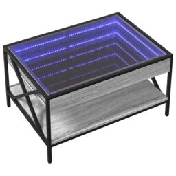 Berkfield Home Coffee Table with Infinity LED Grey Sonoma 70x50x38 cm - Size: 70 x 50 x 38 cm - thumbnail 3
