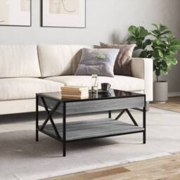Berkfield Home Coffee Table with Infinity LED Grey Sonoma 70x50x38 cm - Size: 70 x 50 x 38 cm - thumbnail 4