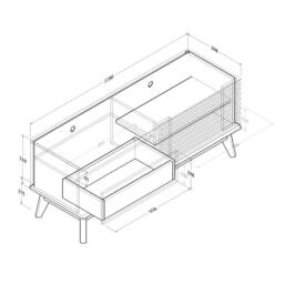 Kidsaw TV Cabinet 1.2m in Walnut - thumbnail 3