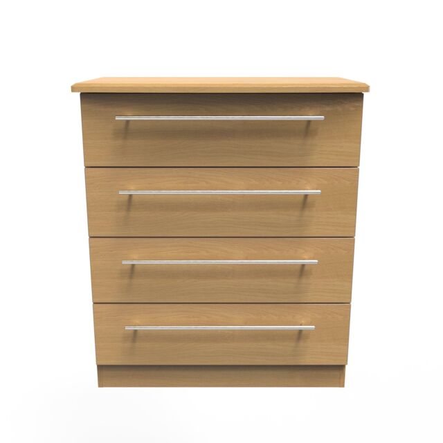 Ready Assembled 2 U Carlton 4 Drawer Chest (Ready Assembled) in Natural - Size: Medium - image 1
